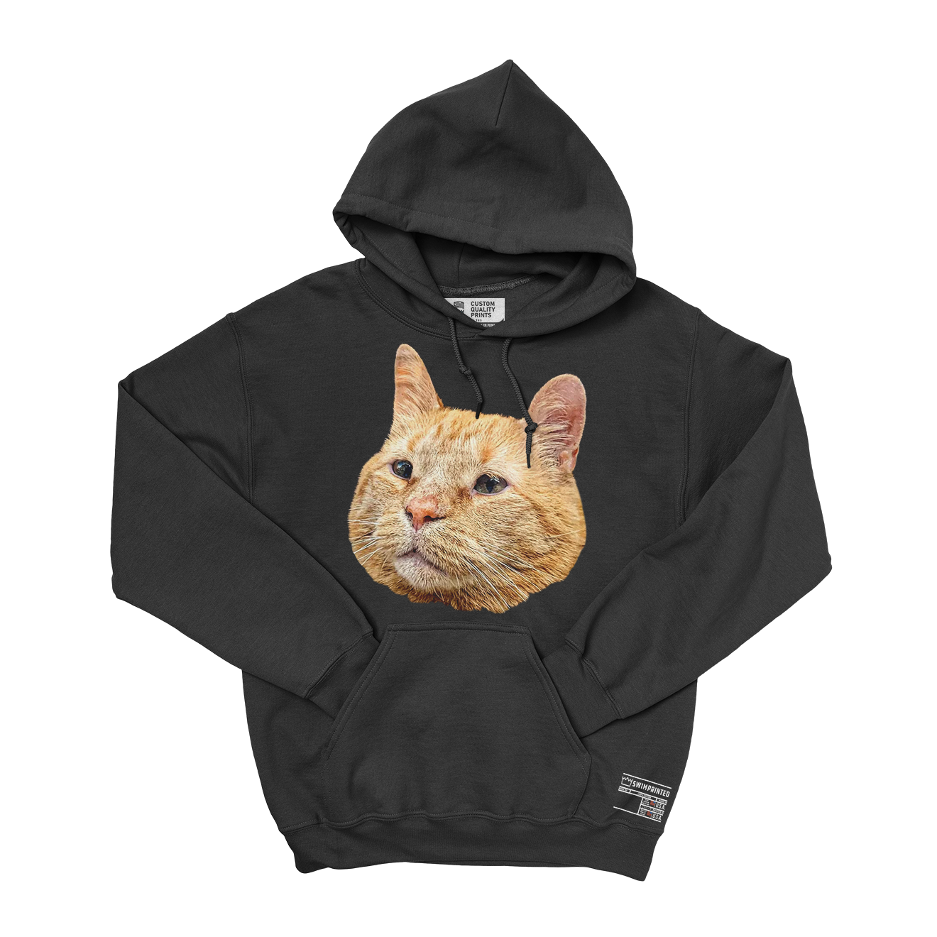 Athens Pumpkin Cat Hoodie (Black)
