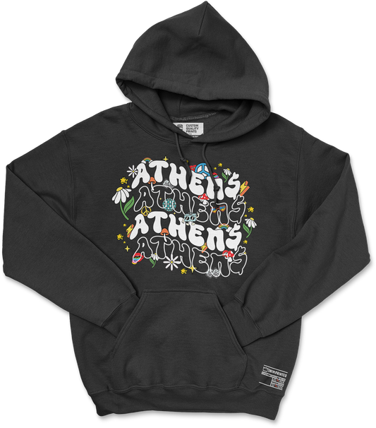 Athens Retro Hoodie (Black)