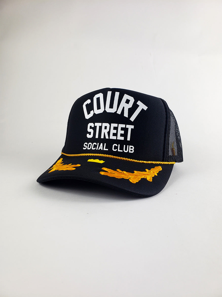 Court Street Social Club Captain Trucker Hat (Black)