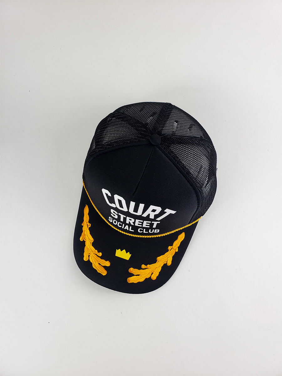 Court Street Social Club Captain Trucker Hat (Black)