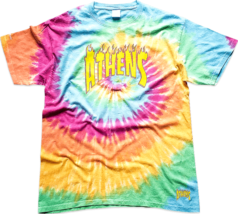 Athens On Fire T-Shirt (Rainbow Pastel Tie-Dye)