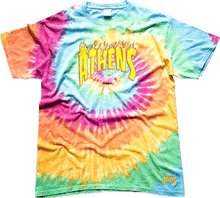 Load image into Gallery viewer, Athens On Fire T-Shirt (Rainbow Pastel Tie-Dye)

